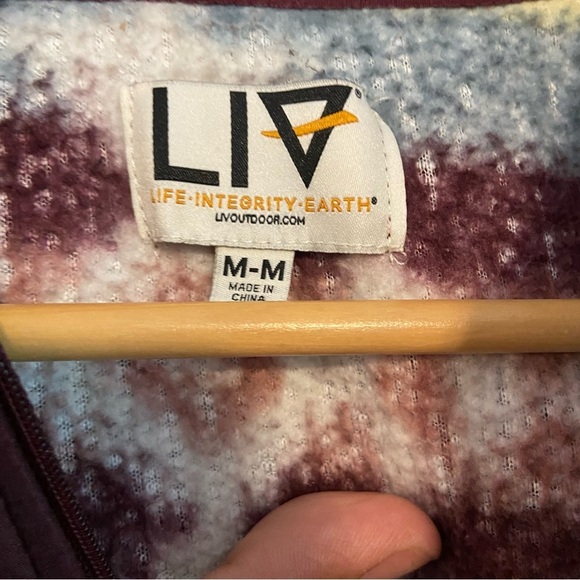 Brown and Blue Cowl Neck Sweater with Geometric Patterns - Picture 5 of 7